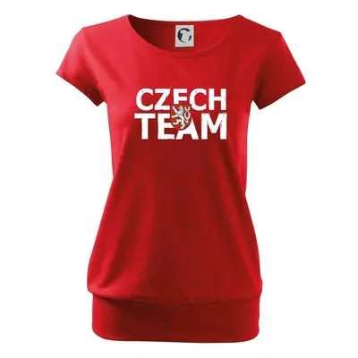 Myshirt.cz Czech team - Český lev - Volné triko city - Červená 99934959