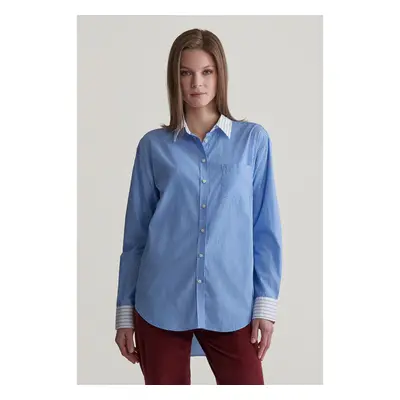 KOŠILE GANT REL PATCHWORK POPLIN SHIRT CLEAR SKY 98529816