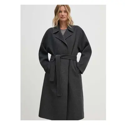 Kabát Calvin Klein dámský, šedá barva, zimní, oversize, 00040WL571 97893133