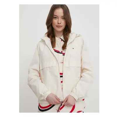 Bunda Tommy Hilfiger dámská, béžová barva, přechodná, WW0WW41790 90621552