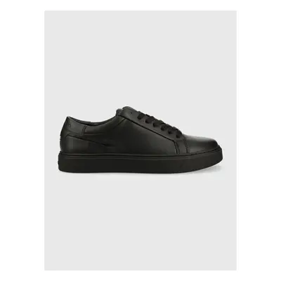 Kožené sneakers boty Calvin Klein LOW TOP LACE UP PB černá barva, 76810940