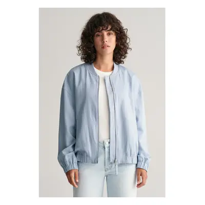 BUNDA GANT LINEN BLEND BOMBER JACKET DOVE BLUE 89451324