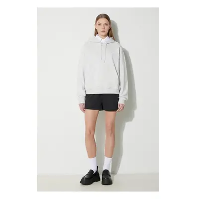 Mikina New Balance French Terry Small Logo Hoodie dámská, šedá barva, 90023938