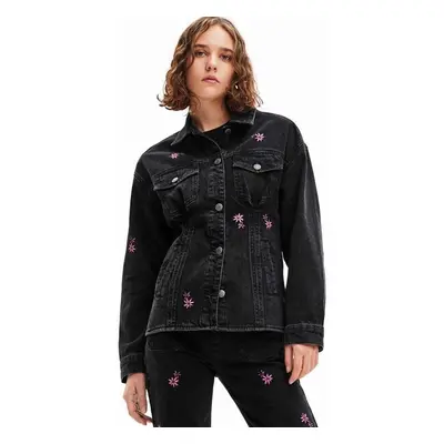 Džínová bunda Desigual 23WWED33 WOMAN DENIM TRUCKER JACKET dámská, 86263219