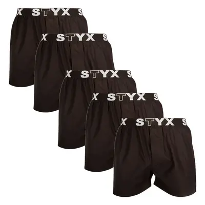 5PACK pánské trenky Styx sportovní guma černé (5B960) 85386378