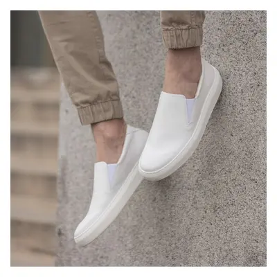 Vasky Leny White - Dámské kožené slip-on bílé - jarní / podzimní boty 58077252