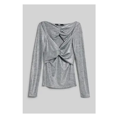 TOP KARL LAGERFELD SHINY TWIST LSLV EVENING TOP 90175848