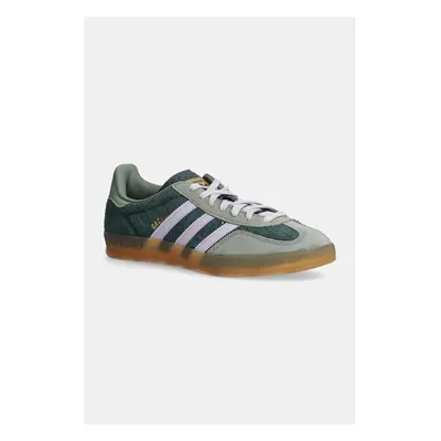 Semišové sneakers boty adidas Originals Gazelle Indoor zelená barva, 100523620