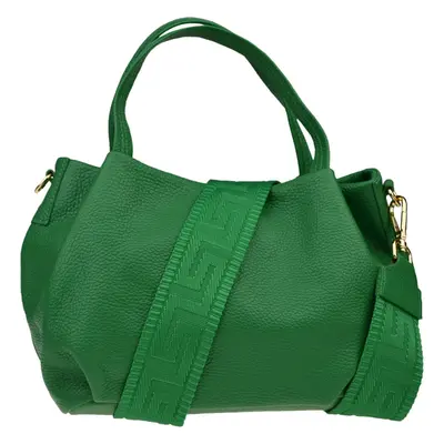 Zelená kožená italská crossbody kabelka Tea Verde Freddo s přídavným 100635171