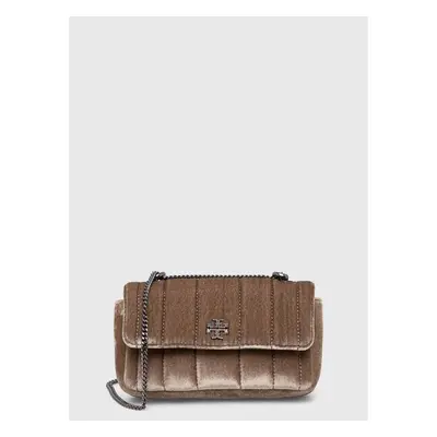 Velurová kabelka Tory Burch Kira Velvet Mini hnědá barva, 156875.294 87953637