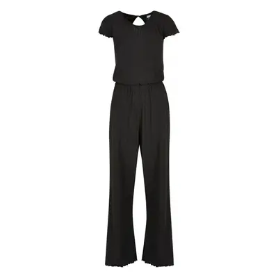 URBAN CLASSICS Ladies Rib Wid Leg Jumpsuit - black 73745323