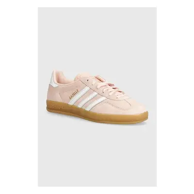 Semišové sneakers boty adidas Originals Gazelle Indoor růžová barva, 93661003