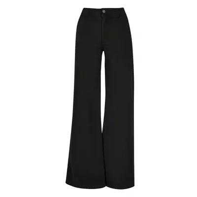 URBAN CLASSICS Ladies High Waist Wide Leg Chino Pants - black 82263656