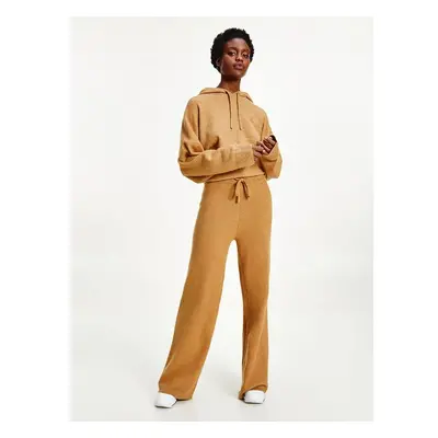 Hnědé dámské volné tepláky Tommy Hilfiger Flex Wide Leg Pant - Dámské 68375203