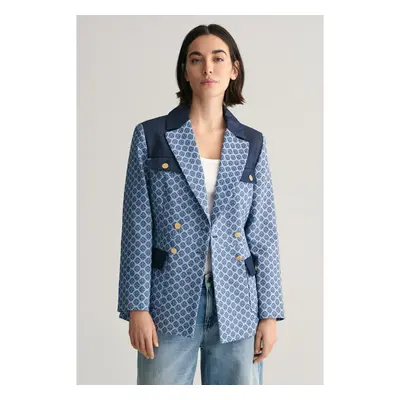 SAKO GANT SLIM MONOGRAM JACQUARD BLAZER SALTY SEA 91537750