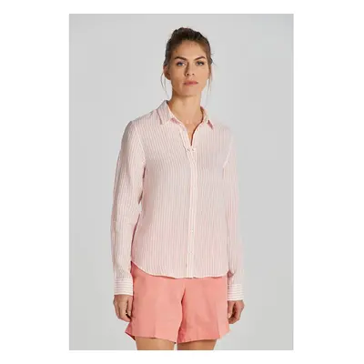 KOŠILE GANT REG LINEN STRIPE SHIRT PEACHY PINK 91537686