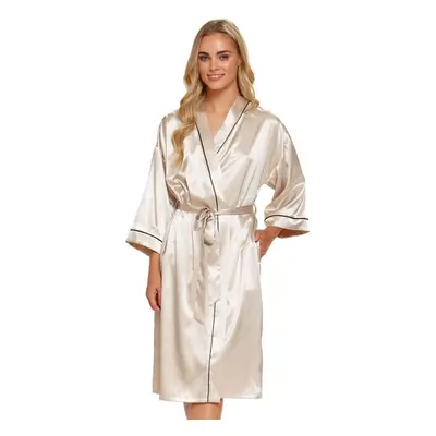 DN Nightwear Dámský saténový župan Champagne zlatý 96310802