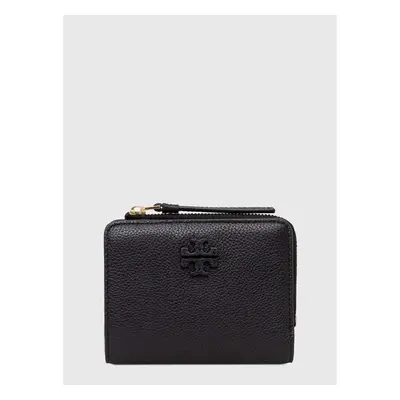 Kožená peněženka Tory Burch McGraw Bi-Fold černá barva, 158904.001 93722644