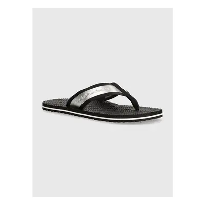 Žabky Calvin Klein Jeans BEACH SANDAL IN MET pánské, černá barva, 93039941