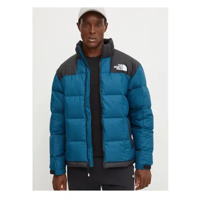 Péřová bunda The North Face Lhotse Jacket pánská, tyrkysová barva, 100635757