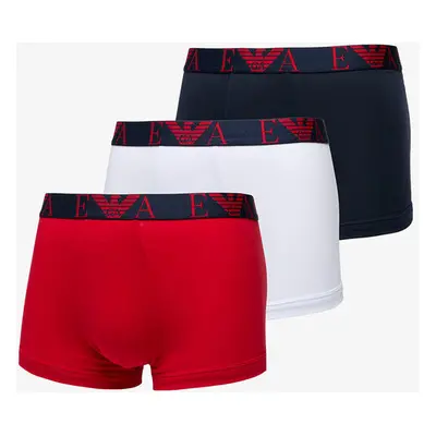 Boxerky EA7 Emporio Armani Mens Knit 3-Pack Tr Marin/ Rosso Lac/ Bian 100270145