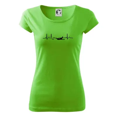 Myshirt.cz EKG letadlo - Pure dámské triko - Apple Green 99779030