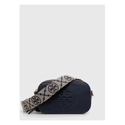 Kožená kabelka Tory Burch Miller Mini tmavomodrá barva, 150153.405 82046015