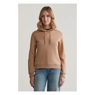 MIKINA GANT REG TONAL SHIELD HOODIE CARAMEL BEIGE 96191947