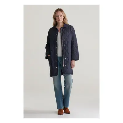 KABÁT GANT QUILTED COAT WITH CORD DETAILS EVENING BLUE 100384684