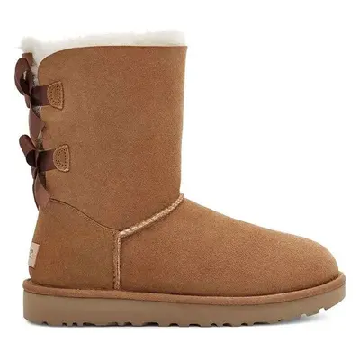 Boty UGG Classic Bailey Bow II dámské, hnědá barva, na plochém 50304460