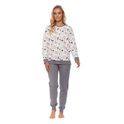 DN Nightwear Dámské vánoční pyžamo Snowman bílé zateplené 73976076