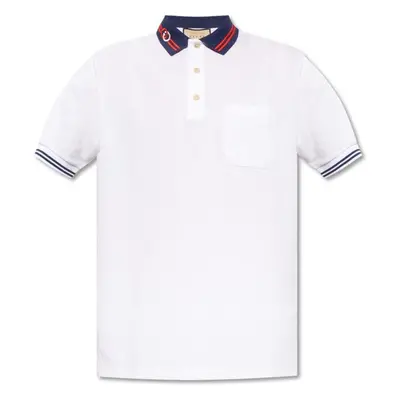 GUCCI Cotton Piquet White polo tričko 90686407