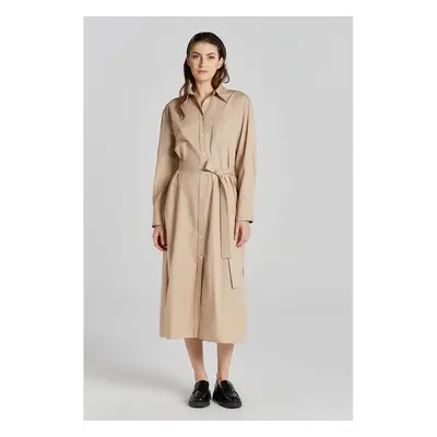 ŠATY GANT REL POPLIN SHIRT DRESS DRY SAND 90512461