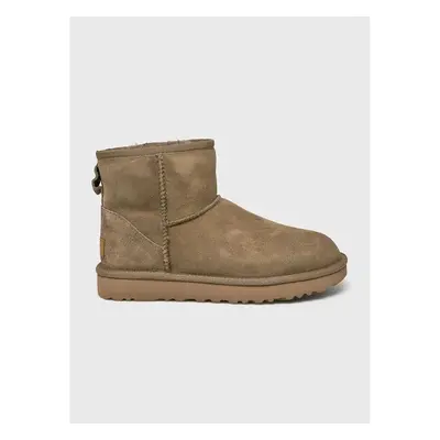 Semišové sněhule UGG Classic Mini II dámské, zelená barva, 1016222 101031717