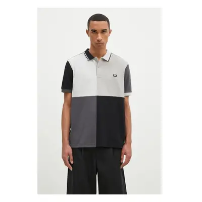 Bavlněné polo tričko Fred Perry Beams Grid Design Fp Shirt černá barva 101790365