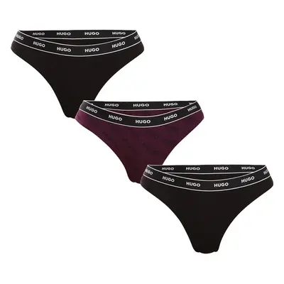 3PACK dámská tanga HUGO vícebarevná (50495870 520) 101908105