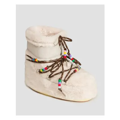 Béžové dámské zimní boty Moon Boot Resort Icon Low Faux Fur Beads 88847600