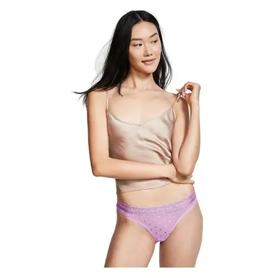 Victorias Secret tanga bavlněné kalhotky Cotton Heartbreaker Orchid 75115814