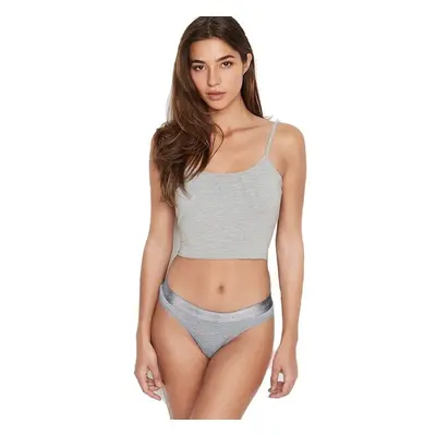 Victorias secret tanga kalhotky bavlněné Cotton Stretch šedé 60679593