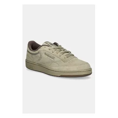 Semišové sneakers boty Reebok Club C 85 zelená barva, 100201183 102252890