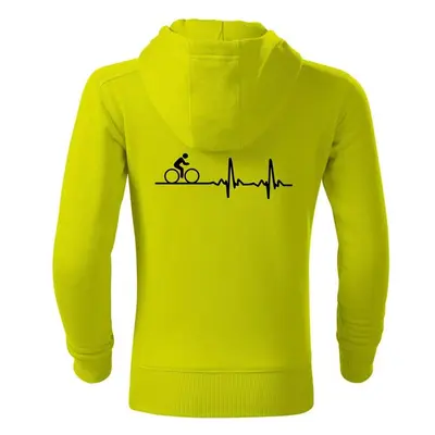 Myshirt.cz Cyklo ekg - kolo - Dětská s kapucí na zip - Limetková 100216964