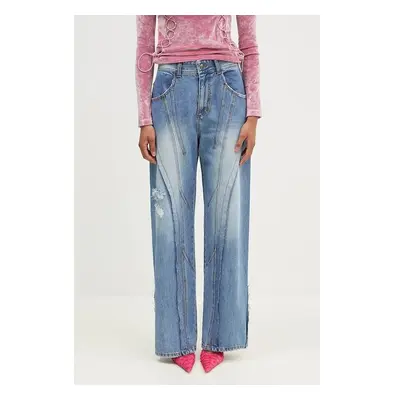 Džíny Andersson Bell Panel Carpenter Wide-Leg Jeans dámské, high waist 100617056