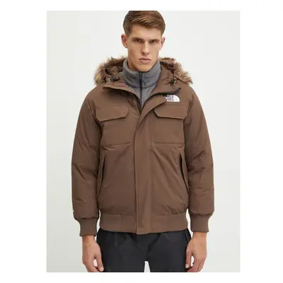 Péřová bunda The North Face McMurdo Bomber pánská, hnědá barva, zimní, 101891415