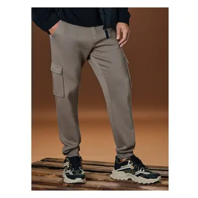 Sinsay - Kalhoty tapered cargo fit - hnědá 103869973