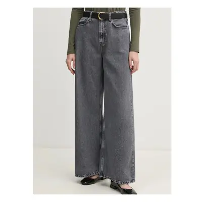 Džíny Pepe Jeans WIDE LEG JEANS UHW JAIMY dámské, šedá barva, 103426912