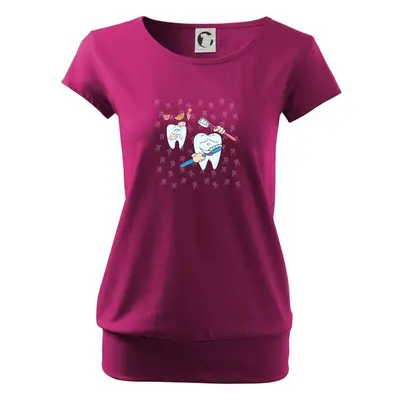 Myshirt.cz Zubařské tričko - Volné triko city - Fuchsia red 104655002