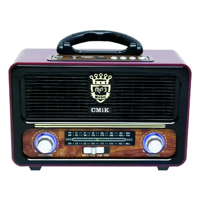 Přenosné dobíjecí retro rádio, MP3 přehrávač MK-111bt