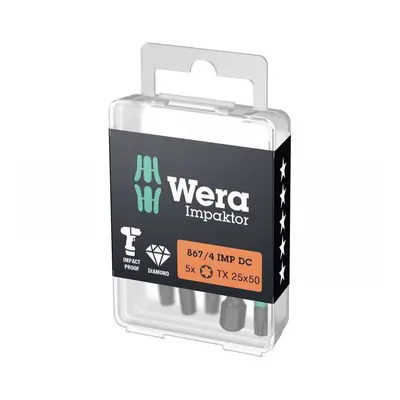 Wera 057665 Bit 1/4" Torx TX 25x50 typ 867/4 IMP DC Impaktor, sada 5 ks 05057665001