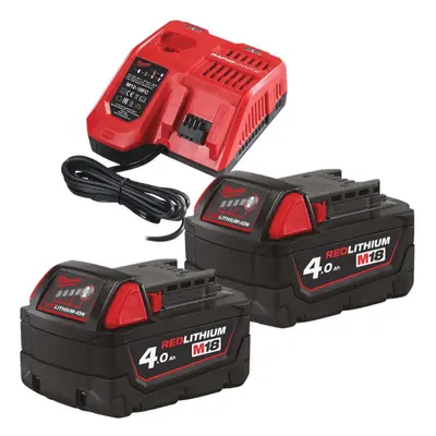 Aku nabíjecí sada Milwaukee M18 NRG-402, 2x Akumulátor M18 B4 + Aku nabíječka M12-18 FC, 4933459