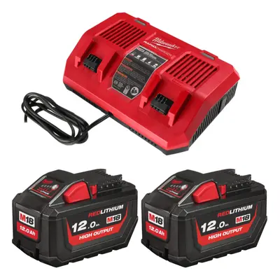 Aku nabíjecí sada Milwaukee M18 HNRGO3-122, 2x Akumulátor M18 HB12 + Aku nabíječka M18 DFC, 4932